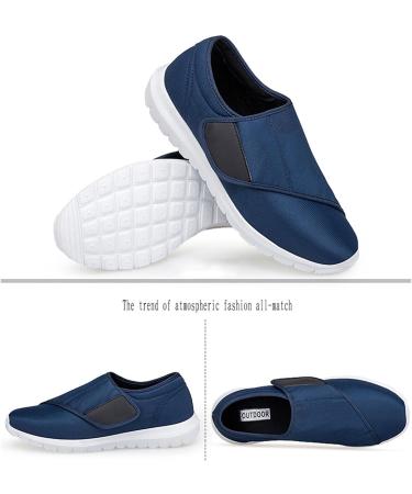 Edema Shoes for Swollen Feet - Comfortable Orthopedic Diabetic Walking Shoes for Men | Adjustable Closure & Breathable | Size 10 Blue - Buy Online on GoSupps.com