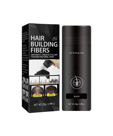Hair Fibers for Thinning Hair - Light & Thick Hairline Powder Long-Lasting Adsorption Hair Texture Powder Hair Root Touch Up Fibers Waterproof and Windproof Hair Powder for Men&Women (Black)