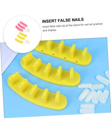 FRCOLOR 2 Boxes Nail Practice Stand Acrylic Nail Art Holder Nail Tip Holder Acrylic Nail Display Stand Training Fingernail Stand Nail Practice Rack Manicure Plastic Nail Frame 12X3cm Assorted Color - Buy Online on GoSupps.com