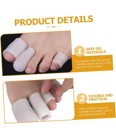 Healvian 10pcs Toe Cover & Separator Set - Bunion & Corn Protectors - Silicone Gel Sleeves - Toe Spreader Braces - White - 1.7x1.5cm - Buy Online on GoSupps.com