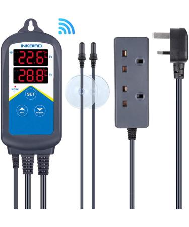 Inkbird ITC-306A-WiFi Aquarium Temperature Controller for Marine Tank - Dual Heating Socket Thermostat for Fish, Shrimp, Tortoise - No Timer - Buy Online on GoSupps.com