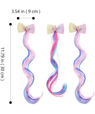Hair Accessories for Girls Bulk Unicorn Wigs for Hair Extensions Clips 3PCS - Buy Online on GoSupps.com