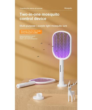 THINKA 2-in-1 Electric Mosquito Swatter - Rechargeable Powerful Indoor/Outdoor Racket - 3 Safety Layer Diamond Mesh Storage Base Use While Charging. - Buy Online on GoSupps.com