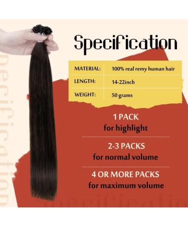 Buy Brown Bonding Hair Extensions - Real Remy Keratin Fusion #2 Darkest Brown 35cm 50g | International Shipping - Buy Online on GoSupps.com