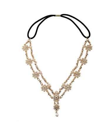 DoubleNine Gold Flower Boho Bridal Headpiece - Goddess Wedding Hair Accessories - Buy Online on GoSupps.com