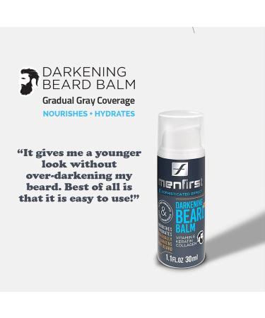 MENFIRST Darkening Beard Balm 1.1oz - Gradually Darkens White and Grey Hair, Nourishing Leave-In Conditioner for Men - Dark Shades - Buy Online on GoSupps.com