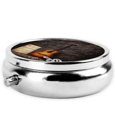 Note Guitar Printed Mini Round Pill Box | 3 Compartment Travel Medicine Organizer | Portable Pill Case for Home & Office - Buy Online on GoSupps.com