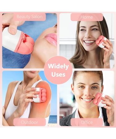 2-in-1 Ice Roller for Face, Neck & Eyes - S&W Shaped, Puffiness Relief, Migraine Pain, Skin Care Tool (Pink) - Buy Online on GoSupps.com