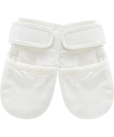 Unisex Baby Cotton Mittens - Winter Anti-Scratch Gloves for Newborns - Adjustable Hand Warmer - 0-6 Months - 1 Pair White - Buy Online on GoSupps.com