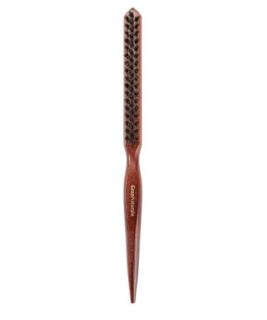 GranNaturals Teasing Boar Bristle Hair Brush for Women - Teasing Comb with Rat Tail Pick for Hair Sectioning Used for Edge Control  Backcombing  Smoothing  and Styling Fine Hair to Create Volume 1 Count (Pack of 1)