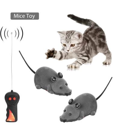 Mouse Cat Toy Wireless Remote Control Funny Rat Toy with 2 Modes Cat Dog Fake Mice Toy for Kids Children Adults(Grey/Brown)(Gray) - Buy Online on GoSupps.com