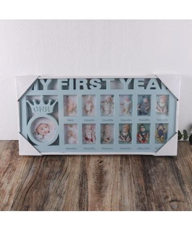 My First Year Baby Photo Frame - Baby Hand and Footprint Kit for New Mums and Dads - 1-12 Months Album and Keepsake Frame - Blue - Buy Online on GoSupps.com