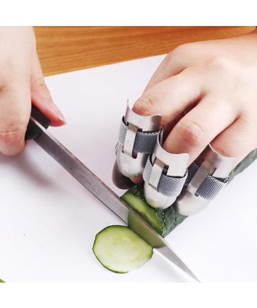 Gihioue Stainless Steel Finger Protection Steel Finger Protector Thumb Shelter Set For Seafood Preparation Opening Cutting Handling - Buy Online on GoSupps.com