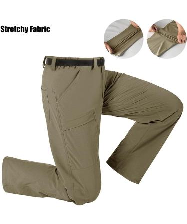 FREE SOLDIER Men's Outdoor Cargo Hiking Pants with Belt - Lightweight Waterproof Quick Dry Tactical Pants - Mud 34W x 32L - Buy Online on GoSupps.com