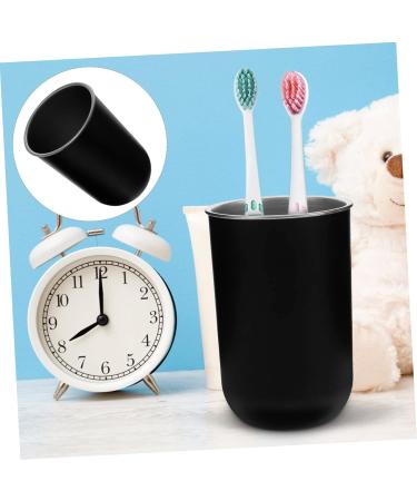 Alipis Stainless Steel Mouthwash Cup - Reusable Rustproof Bathroom Cup for Students | Double Layer Toothbrush & Toothpaste Holder - 12x8cm Black - Buy Online on GoSupps.com