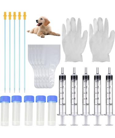 Luxianys 5 set dogs breeding artificial insemination dog breeding kit dogs insemination breeder kit dog artificial insemination cone dog breeding kit for small and medium-sized pets 5ml+g