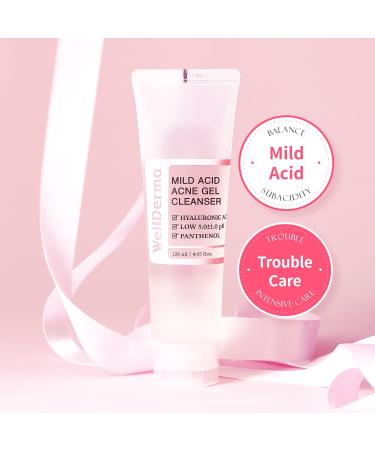 Buy WELLDERMA G+ Mild Acid Acne Gel Cleanser Foam 120ml - Effective Acne Treatment & Face Cleansing for All Skin Types - International Shipping Available - Buy Online on GoSupps.com