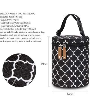 DZOZO Insulated Baby Bottle Bag - Portable Breastmilk Cooler and Milk Bottle Holder (Black) - Buy Online on GoSupps.com