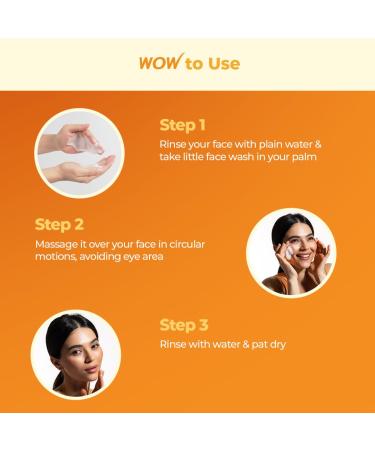 WOW Brightening Vitamin C Face Wash - Paraben Sulphate & Silicone Free - 100mL | Glow & Radiant Skin - International Shipping Available - Buy Online on GoSupps.com