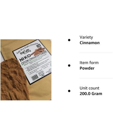 NIKO Ceylon Cinnamon Powder - 200g Pack | Pure & Aromatic | No GMOs | Direct from Sri Lankan Plantation - Buy Online on GoSupps.com