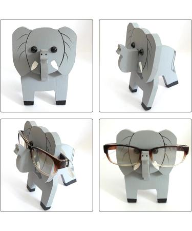 3D Elephant Wood Glasses Holder | Unique Animal Shape Stand for Sunglasses | Creative Desk Decoration for Home & Office - Buy Online on GoSupps.com