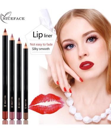 Professional Long Lasting Lip Pencils Set | 12 Colors Waterproof Lipliner for Matte Lip Makeup - Buy Online on GoSupps.com