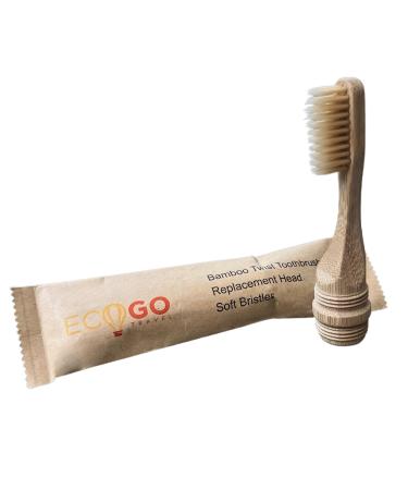 Replacement Head for EcoGoTravel Bamboo Screwable Toothbrush BPA Free Soft Bristles