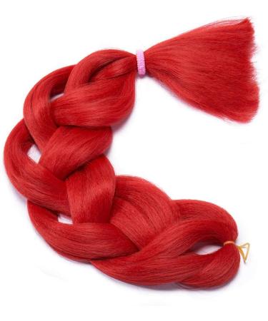 Jumbo Braiding Hair Extensions Colorful Synthetic Hair for DIY Crochet Box Braids Ombre 1Pc 24inch Red - Buy Online on GoSupps.com