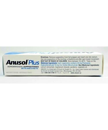 Anusol Plus Hemorrhoidal Suppositories (24 Count) - Fast Relief for Hemorrhoids - Buy Online on GoSupps.com