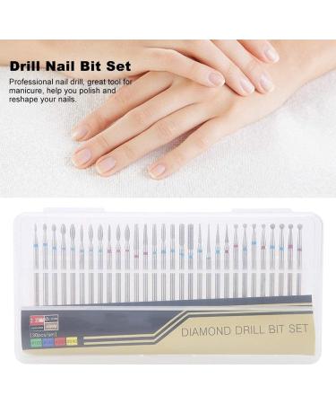 Nail Drill Bits Set 30Pcs Diamond Cuticle Remover Bits Kit with Case Rotary Diamond Drill Bit Polishing File Grinding Heads Tools for Nail Salon Manicure Pedicure - Buy Online on GoSupps.com