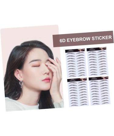 BIUDECO Hair-like Eyebrows 4pcs Eyebrow Stickers Tool Stickers Makeup Brow Sticker Artificial Eyebrow Applique Make up 4d - Buy Online on GoSupps.com