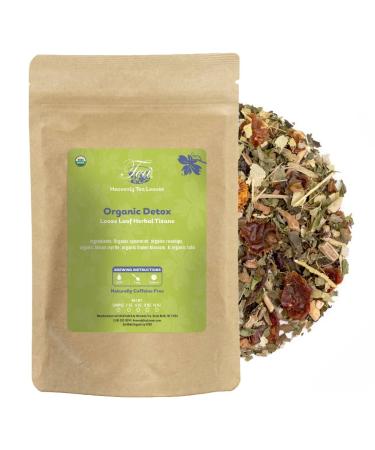 Heavenly Tea Leaves Organic Detox Loose Leaf Herbal Tea 4 oz. (Approx. 50 Cups of Tea) - Immune Support Antioxidant Rich Gut Support Digestive Aid