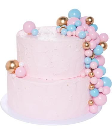 120 Pcs Ball Cake Topper Balloons Cupcake Toppers Decorations Ball Shaped Balloon Cake Topper for Birthday Party Baby Shower Wedding Anniversary Decor (Pink Blue and Gold 120) Pink Blue and Gold 120 - Buy Online on GoSupps.com