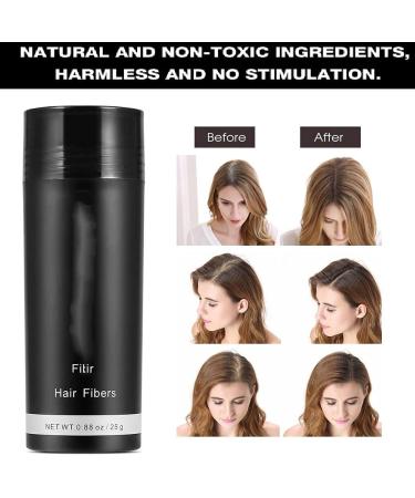 Professional Hair Thickening Solution - Hair Fibres Powder for Women and Men - 5 Colors Concealer for Thinning Hair - Pump Spray Applicator Included (Black) - Buy Online on GoSupps.com