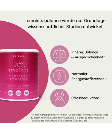 Smaints Mushroom Smoothie Powder - Organic Balance Fruit Powder with Reishi Maitake Rhodiola Maca & Shatavari for Optimal Health | International Shipping - Buy Online on GoSupps.com