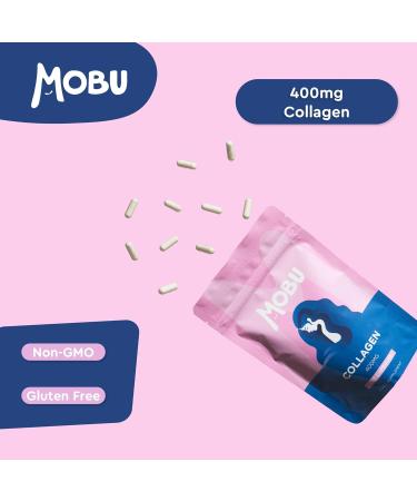 Collagen 400mg 120 Capsules | Hair Skin Joint Health Supplement | Bovine Type 1 Peptides | For Women & Men | MOBU UK - Buy Online on GoSupps.com