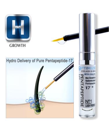 Dermatologist Approved Eyelash & Eyebrow Growth Serum with Pentapeptide 17 & Hyaluronic Acid for Fuller, Darker, Longer Lashes & Brows in 60 Days - 0.14 Fl Oz - Buy Online on GoSupps.com