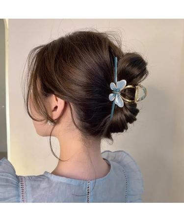 4 Pcs Cute Butterfly Hair Clips for Women & Girls - Metal Jaw Clips in Pink, Green, Brown & Blue - Buy Online on GoSupps.com