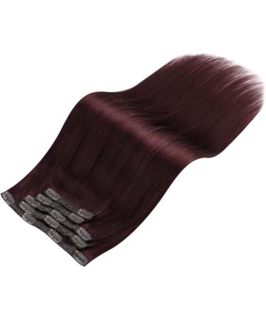 Moresoo Wine Red Clip in Human Hair Extensions - 12 Inch Remy Hair, 5 Pieces/70g #99J - Buy Online on GoSupps.com