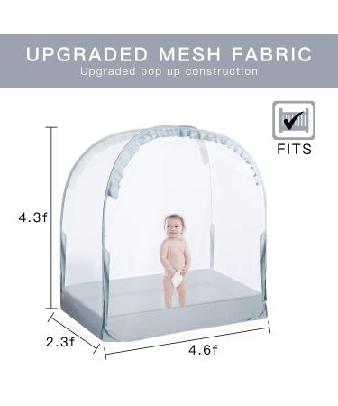 RUNNZER Baby Safety Crib Tent - Protect Your Baby from Climbing Out, Falls, and Bites | Pop Up Mesh Nursery Mosquito Net - Buy Online on GoSupps.com