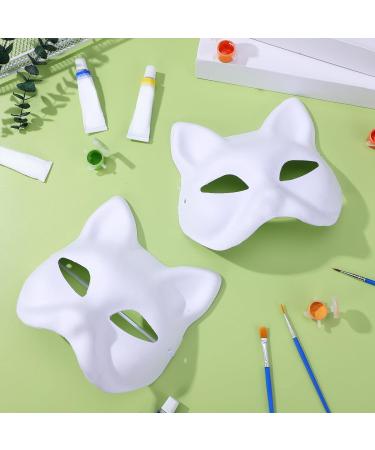 10 Aboofan Unmalte Cat DIY Masks - Paintable White Paper Half Masks for Halloween | Unfinished Hand-Painted Crafts - Buy Online on GoSupps.com