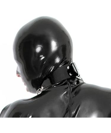 Latex Hood Unisex Rubber Costume - Open Nose & Chin Mask for Men - Black - Size Small - Buy Online on GoSupps.com