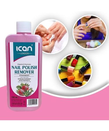 ican London Strawberry Vitamin E Formula Nail Polish Remover 100ml - Buy Online on GoSupps.com