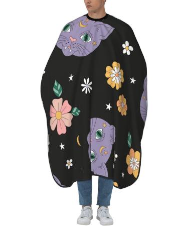 Professional Haircut Cape - Butterflies & Flowers Hairdressing Salon Cape with Adjustable Snap Closure | Hairdresser Apron for Cats & Flowers - Buy Online on GoSupps.com