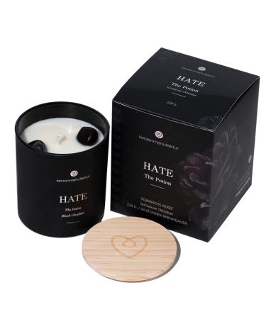 Candle factory hate scented candle soy wax crystal candle (220g) black obsidian vegan candle in a glass with stimulating fragrance of "The Potion" grapefruit pepper & cedar