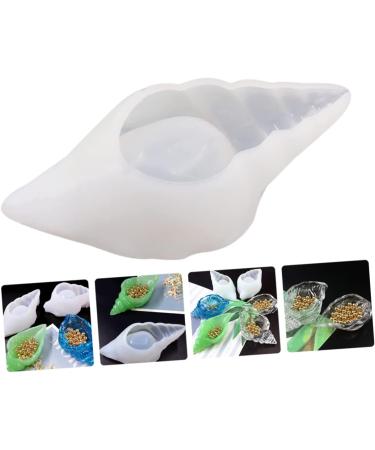 STOBOK Conch Storage Box Silicone Molds Epoxy Crafts Mold Tray Casting Mold Silicone Tool Three-dimensional White 12.9x6.4cm - Buy Online on GoSupps.com