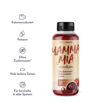 Gymqueen Mamma Mia Zero Sauce 2x265ml - Low-Calorie Fat-Free Sugar-Free Balsamic Dressing | Vegetarian & Lactose-Free - Buy Online on GoSupps.com