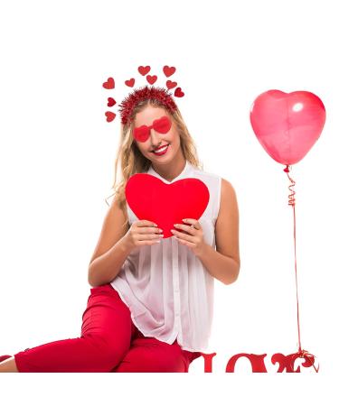 Frcolor Valentine's Day Heart Headband & Sunglasses | Sequin Love Accessories for Parties - Buy Online on GoSupps.com