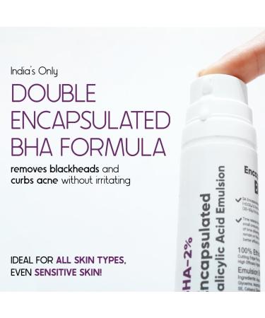 Cos- IQ BHA-2% Encapsulated Salicylic Acid Emulsion Face Serum for Sensitive Skin | Face Exfoliator for Blackheads Whiteheads Acne & Open Pores | Reduces Breakouts | For Women & Men | 30ml - Buy Online on GoSupps.com