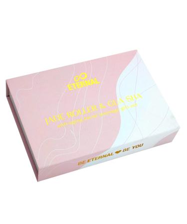 Eternal Rose Pink Jade Facial Roller & Gua Sha Set - Anti-Aging Facial Massage Lifting & Toning for Glowing Skin - Buy Online on GoSupps.com